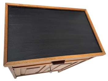 Art Deco Amsterdamse School Cabinet with Black Lacquered Top, 1920s